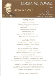 Programma del concerto in occasione dei duecento anni dalla nascita di Giuseppe Verdi- 